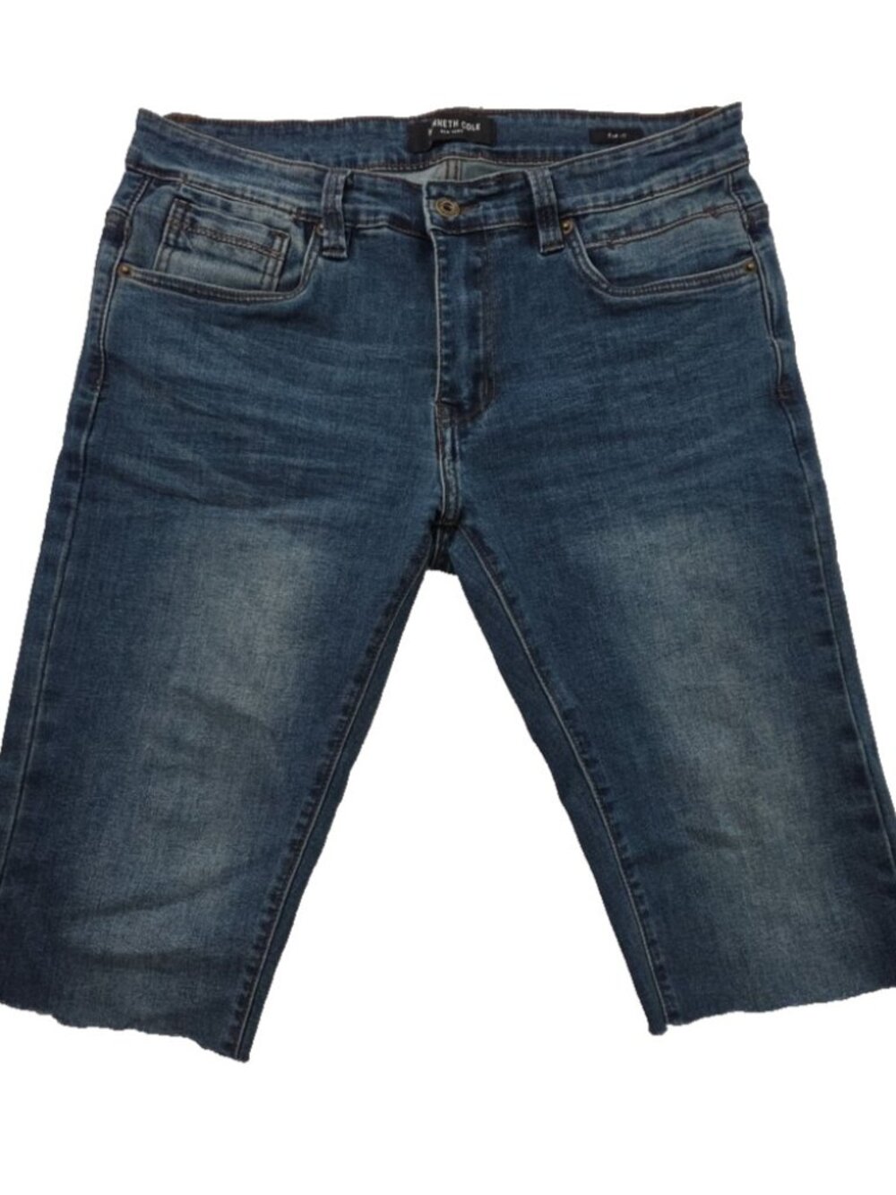 Kenneth Cole Cutoff Shorts Mens 32 Medium Wash Slim Fit 14" Inseam